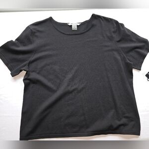 Silk Black Crew Neck Basic Scandi Minimalist Clean Girl